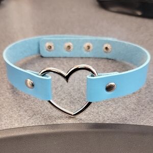 Blue Heart Choker Necklace
